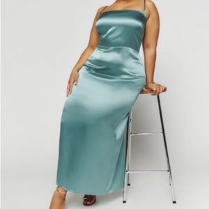 Frankie Silk Dress in Verdigris